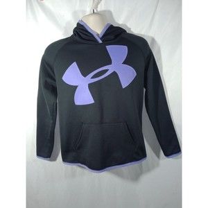 Under Armour Cold Gear Black/Purple Youth XL Hoodie Excellent Condition